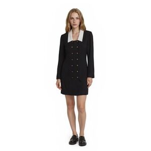 Vintage 90s Lois Snyder Dani Max Dress Women's Size 14 Black White Y2K‎ New